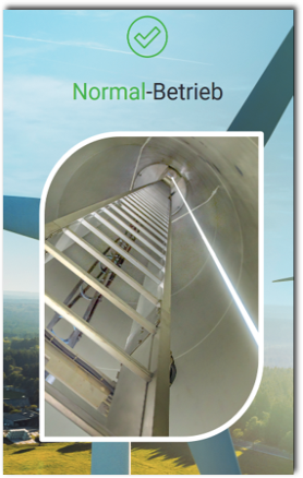 Normalbetrieb LED-Lichtband im Turm